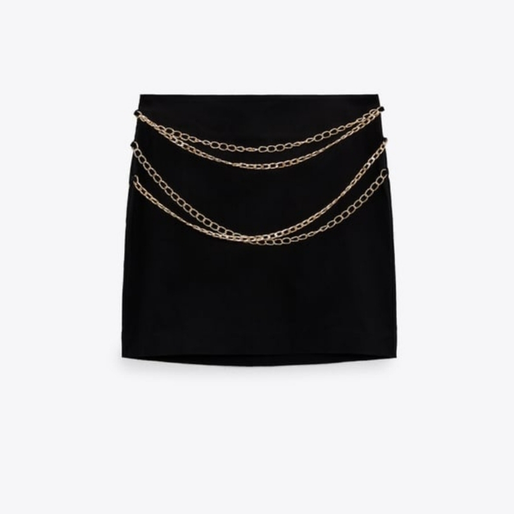 Zara Chain Mini Skirt NEW - Picture 4 of 10